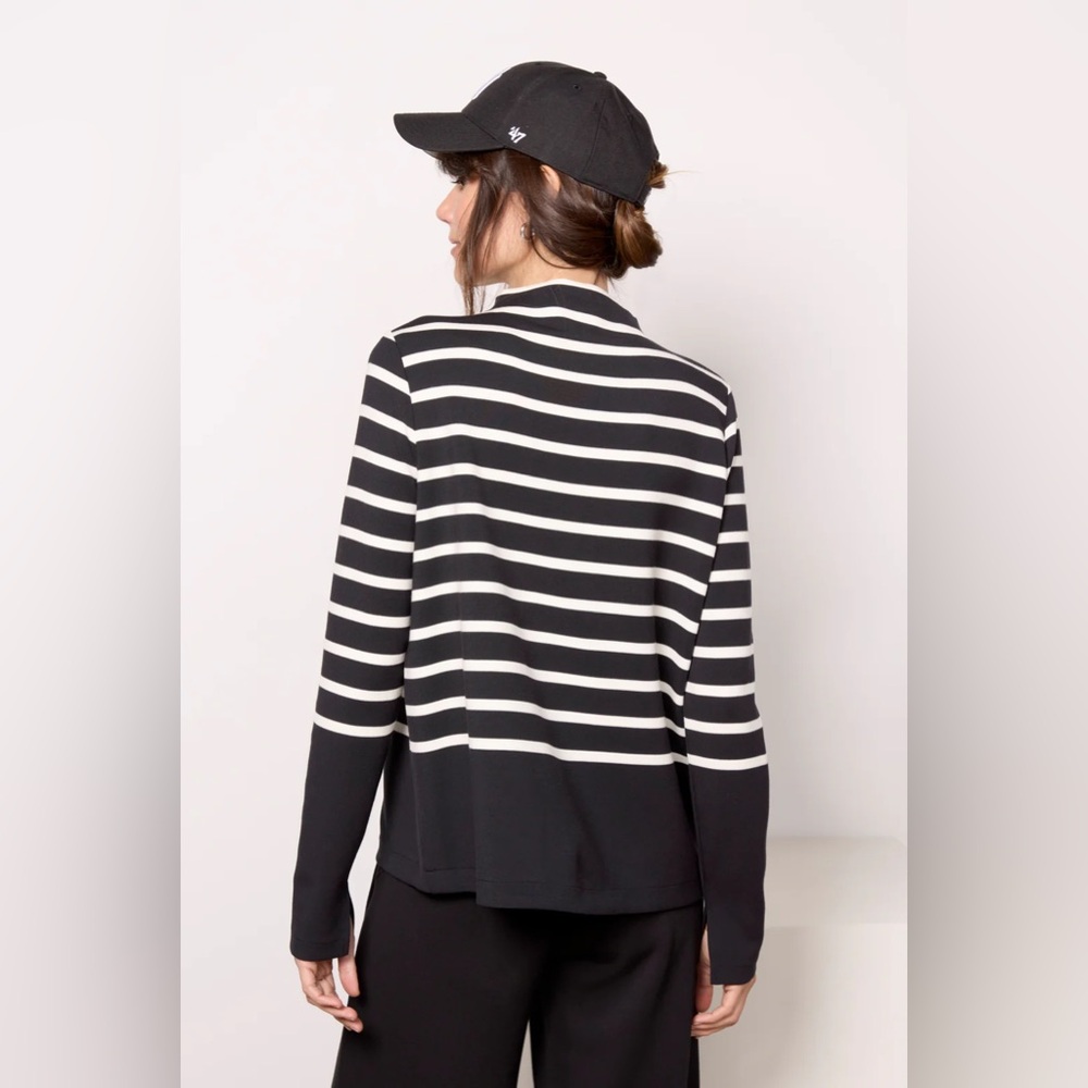 SPANX Black/Porcelain AirEssentials Mock Pullover Size Medium‎ - Picture 10 of 12